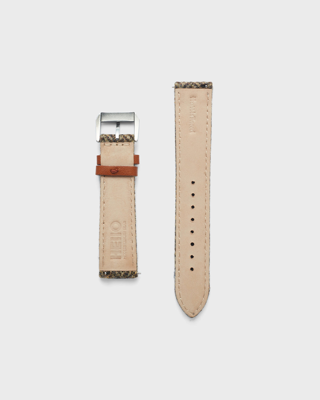 EMBRACE STRAP - FOR QUARTZ, MECHANICAL & SMART WATCHES [Parade Stitch in Harris Tweed] HEllO